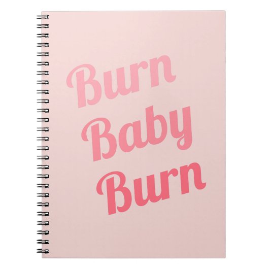 Trainingsmotivation Burn Baby Pink Notizblock (Vorderseite)