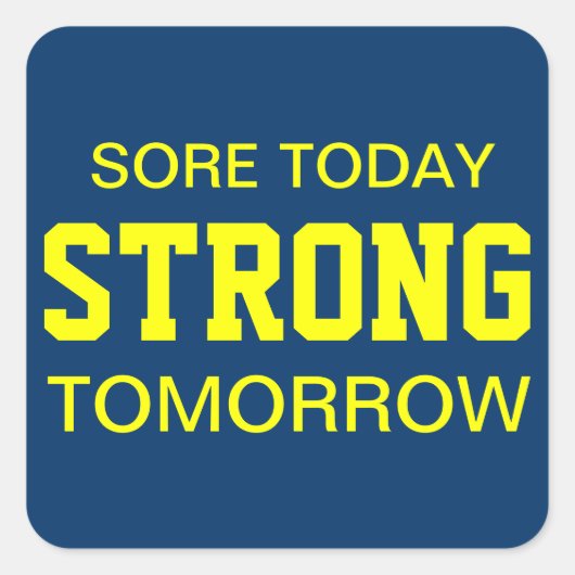 Trainingsmotivation Quadratischer Aufkleber (Vorderseite)