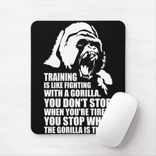 Trainingsmotivation - Training - Kampf gegen Goril Mousepad (Mit Mouse)