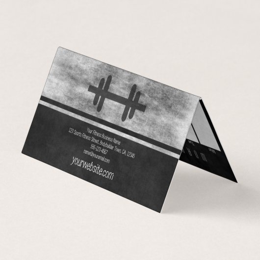 Trainingsplan für Muscle Man Personal Trainer Visitenkarten (Rückseite)