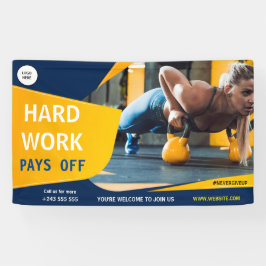 Trainingsübungen für die Fitness in Schwarz und Ge Banner