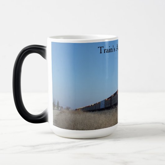 Train's Across America Hot Beverage mug. Verwandlungstasse (Links)