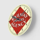 Trains Can Send Your Bags ahead by Railway Express Runde Wanduhr (Winkel)