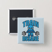 TRAINSANE Kawaii Weightlifter Deadlift Workout Button (Vorne & Hinten)
