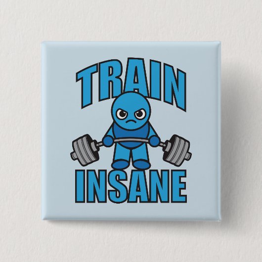TRAINSANE Kawaii Weightlifter Deadlift Workout Button (Vorderseite)