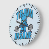 TRAINSANE Kawaii Weightlifter Deadlift Workout Große Wanduhr (Winkel)