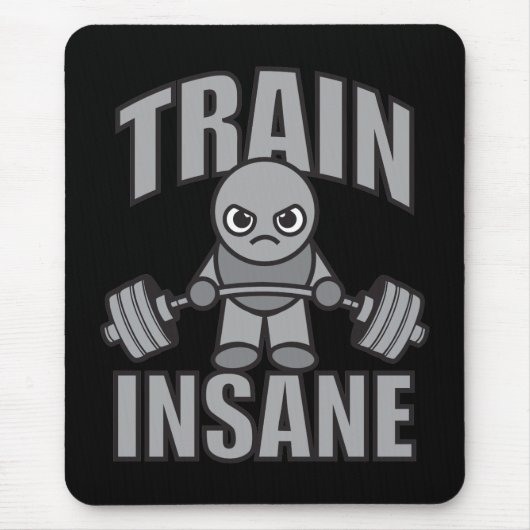 TRAINSANE - Workout Cartoon Anime Motivierend Mousepad (Vorne)