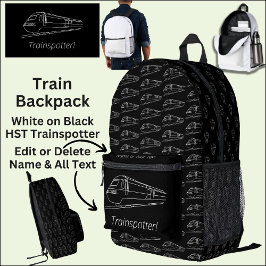 Trainspotter HST Railfan UK Railfan Fan Enthusiast Bedruckter Rucksack