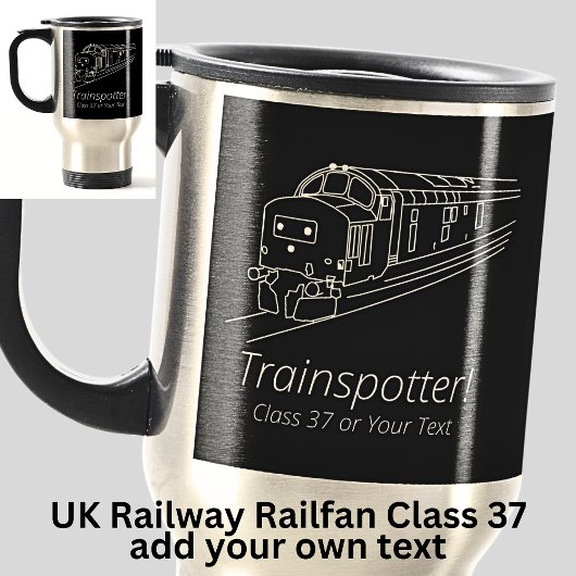 Trainspotter Klasse 37 Railfan UK Railway Diesel Reisebecher