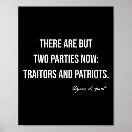 Traitors And Patriots Republican Conservative Trum Poster (Vorne)