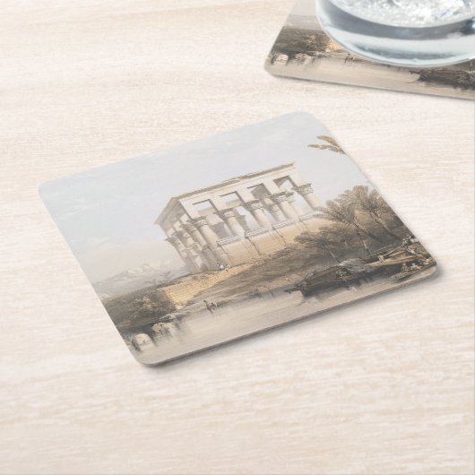 Trajans Kiosk, hypaethral Tempel in Philae Egypt Rechteckiger Pappuntersetzer (angewinkelt)