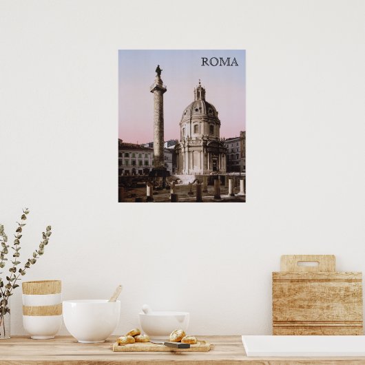 Trajans Säule in Rom (c. 1900) Poster (Küche)