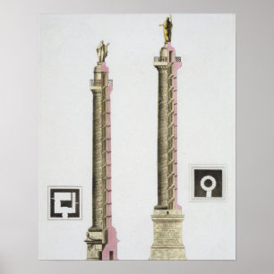 Trajans Spalte, Rom, von 'Le Costume Ancien und Poster