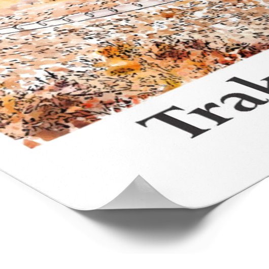 Trakoscan Burg Kroatien Reisen Wasserfarbe Poster (Ecke)