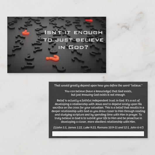 Traktionskarte - Belief Visitenkarte (Vorne/Hinten)