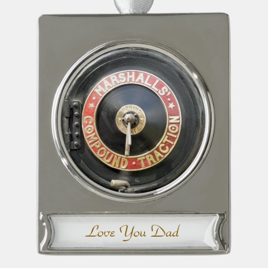 TRAKTIONSMOTOR Banner-Ornament SILBER (Vorderseite)