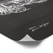 Traktor 1919 Chalkboard für Patentkunst Poster (Ecke)