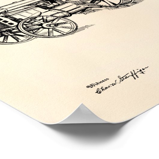 Traktor 1919 Patent Art Old Peper Poster (Ecke)