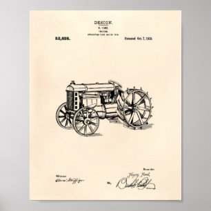 Traktor 1919 Patent Art Old Peper Poster