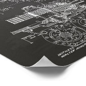 Traktor 1932 Chalkboard für Patentkunst Poster (Ecke)