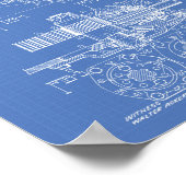 Traktor 1932 Patentart Blueprint Poster (Ecke)
