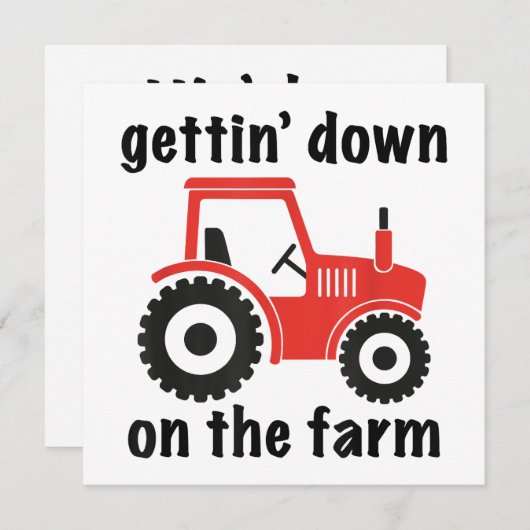 Traktor Abfahrt auf dem Bauernhof Stall Danc Einladung (Vorne/Hinten)