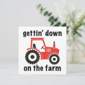 Traktor Abfahrt auf dem Bauernhof Stall Danc Einladung (Stehend Vorderseite)