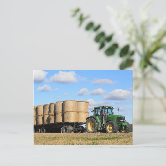 Traktor am Arbeitsplatz Postkarte (Stehend Vorderseite)