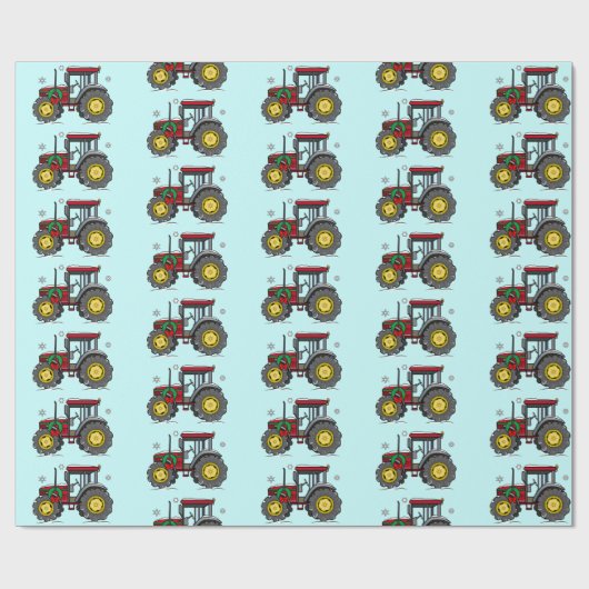 Traktor am Holidays Wrapping Paper Geschenkpapier (Flach)