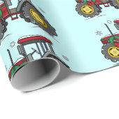 Traktor am Holidays Wrapping Paper Geschenkpapier (Rolleneckpunkt)