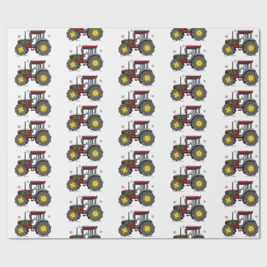 Traktor am Holidays Wrapping Paper Geschenkpapier (Flach)
