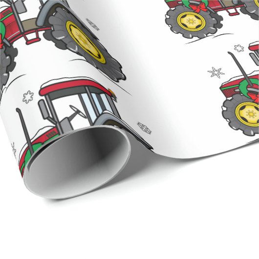 Traktor am Holidays Wrapping Paper Geschenkpapier (Rolleneckpunkt)