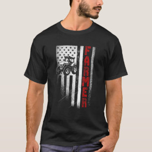 Traktor American Flag Farm Vintage Patriotische Fa T-Shirt