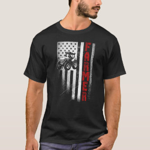 Traktor American Flag Farm Vintage Patriotische Fa T-Shirt