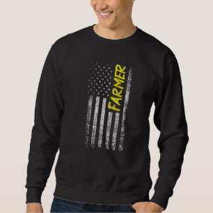 Traktor American US Flag Bauer Rancher Farm Sweatshirt