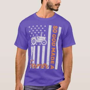 Traktor Amerikanische Flagge Farmer T-Shirt