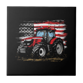 Traktor Amerikanische Vintage-Farm Landwirtschaft Fliese
