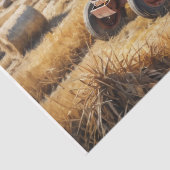 Traktor auf der Landschaft des Bauernhauses #1 - E Seidenpapier (Detail)