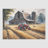 Traktor auf der Landschaft des landwirtschaftliche Seidenpapier (Vorderseite)