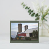 Traktor auf der Postkarte (Stehend Vorderseite)