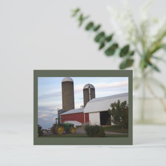 Traktor auf der Postkarte (Stehend Vorderseite)