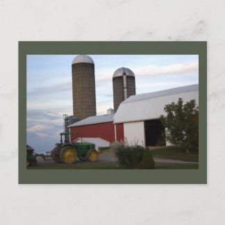 Traktor auf der Postkarte