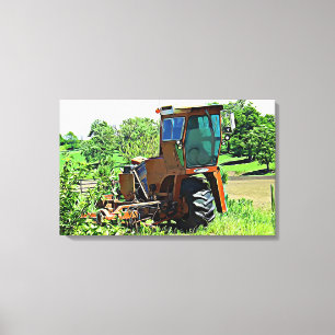Traktor auf einer Farm Fotografie Wandkunst Leinwanddruck