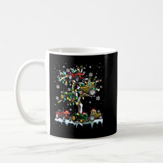 Traktor auf Weihnachtsbaum Weihnachtsmeisterschaft Kaffeetasse (Links)