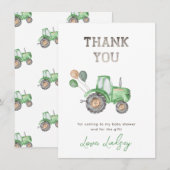 Traktor Baby Dusche Danke Karte (Vorne/Hinten)