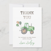Traktor Baby Dusche Danke Karte (Vorderseite)