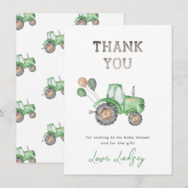 Traktor Baby Dusche Danke Karte