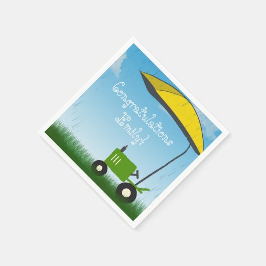 Traktor Baby Dusche Napkins Serviette (Ecke)