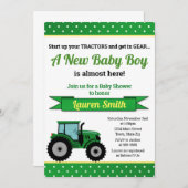 Traktor Baby Shower Einladung Traktor Boy (Vorne/Hinten)