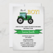 Traktor Baby Shower Einladung, Traktor Boy Einladung (Vorderseite)